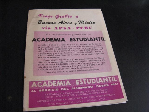 Burun Danga: Antiguo Brochure Academia Preuniversi B1-b4 Bhh