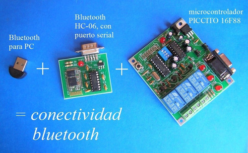 Kit Desarrollo Bluetooth Hc-06 + Piccito 16f88 3 Relevadores