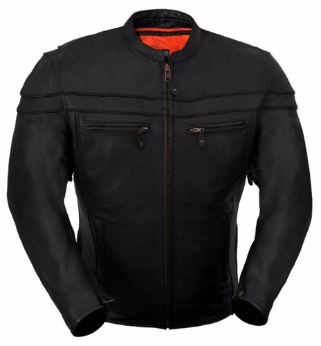 Chaqueta De Cuero First Manufacturing Negra Moto L