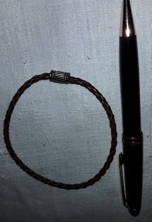 Pulseira Em Couro Trançado,bom Estado