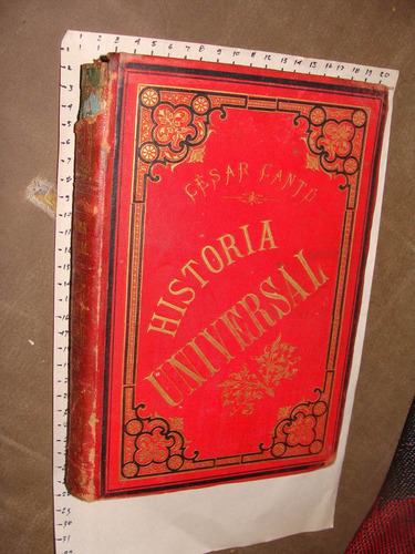 Libro Antiguo Año 1889, Historia Universal Cesar Cantu, Atla