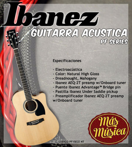 Guitarra Electroacustica Ibanez Jumbo Afinador
