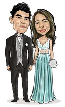 Comprar Desenho Pinturas Caricaturas Convite Casal Casamentos