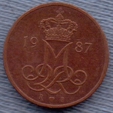 Imagen 1 de 2 de Dinamarca 5 Ore 1987 * Margrethe Ii *