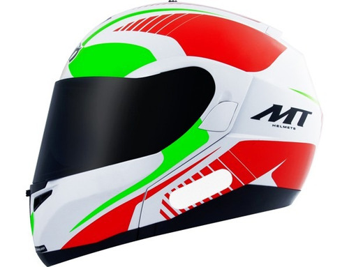 Capacete Mt Optimus Quest Red/green Escamoteavel   N. 58