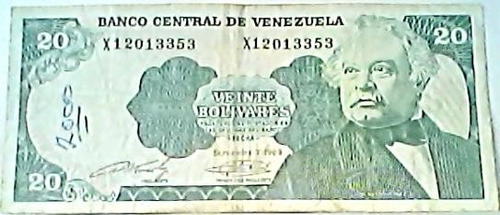 1989 7 Septiembre X Billete De 20 Bolívares