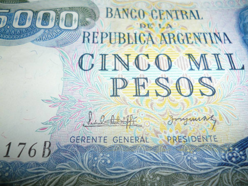 Billetes De La Argentina Cinco Mil Pesos Gral.san Martin