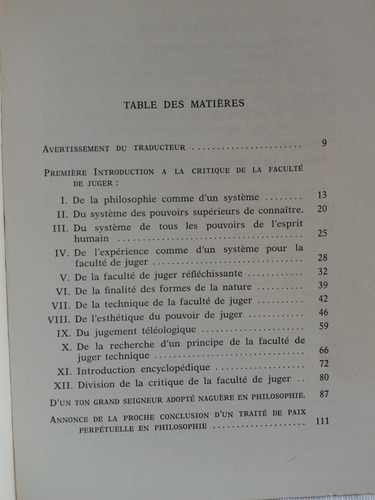 Imagen 3 de 4 de Introduction A La Critique De La Faculte Juger Kant Frances