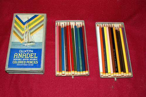 Caja De 24 Lápices De Colores Dixon Best N.j. Usa Años 20