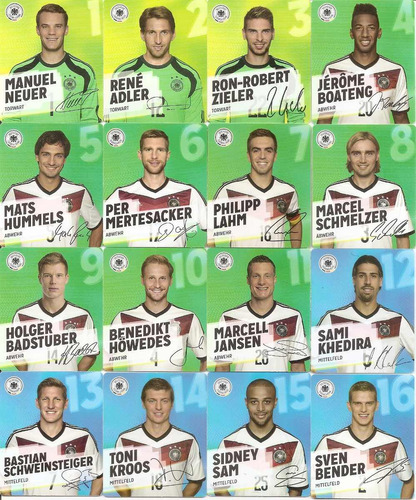 2014 Set Completo 34 Cards Alemanha Campea Copa Mundo