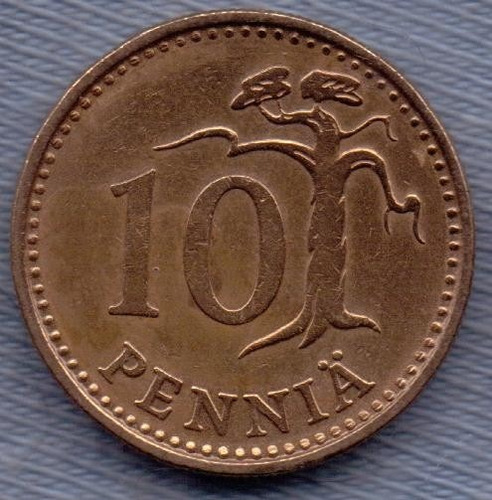 Finlandia 10 Pennia 1974 * Republica *