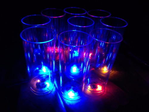100vasos Trago Largo Luminosos 3 Led C/u Env.gratis