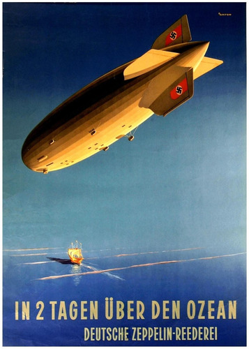 Lienzo Canvas Arte Aviación Anuncio Zeppelin Alemania 1935