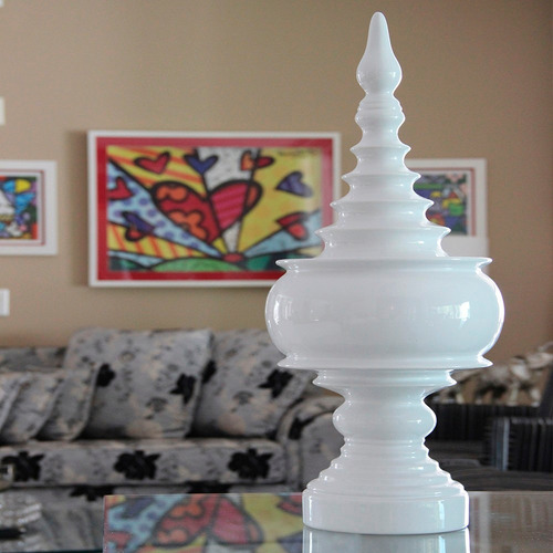 Imagem 5 de 5 de Vaso Cerâmica Com Tampa Branco Estilo Persa Aladim - Bu062