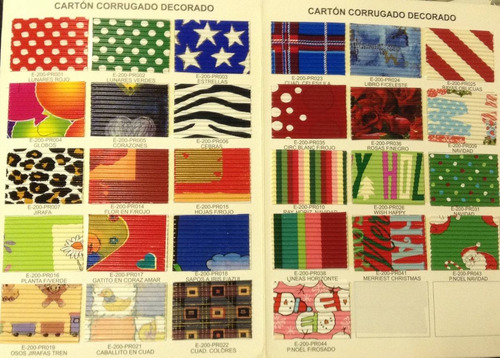 Cartón Corrugado Decorado 70x50 Varios Diseños