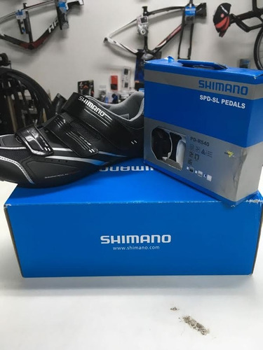 Sapatilha Shimano Speed Sh R078l + Pedal R540 + Tacos