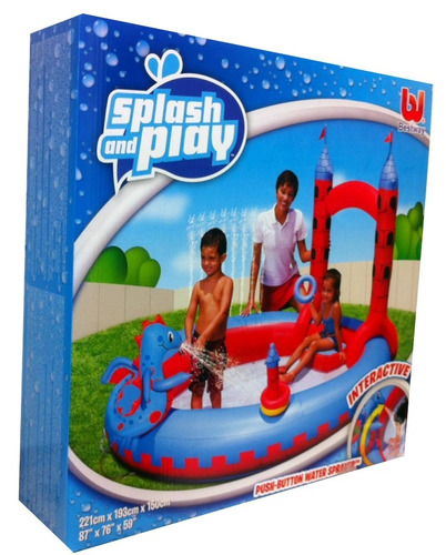 Pileta Inflable Interactiva Spray Castillo Bestway 53037