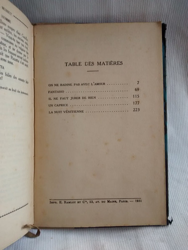 Imagen 6 de 6 de On Ne Badine Pas Avec L´amour. Alfred Musset Nilsson Frances
