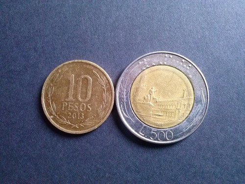 Moneda Italia 500 Liras Bimetalica 1985 (c21)