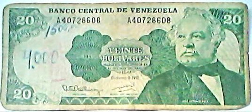 1992 8 Diciembre A Billete De 20 Bolívares