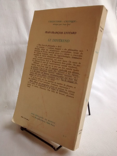 Imagen 2 de 6 de Le Differend Jean François Lyotard De Minuit En Frances