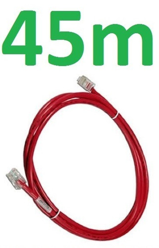 Cabo Rede Cat5e Vermelho 45m Metros Internet Net Utp Montado