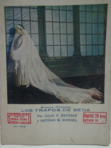 Revista Teatral Año 1924 Bambalinas Teatro Blanca Podesta