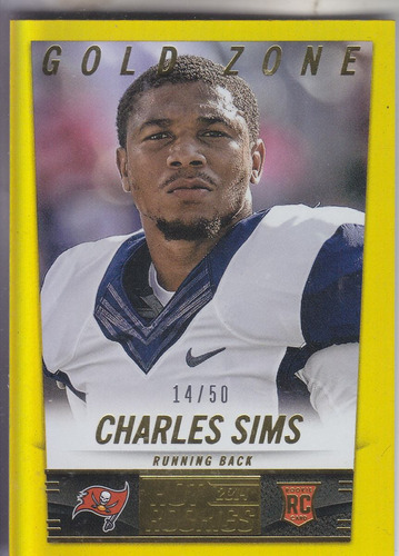 2014 Score Hot Rookies Gold Zone Charles Sims Rb Buccs /50