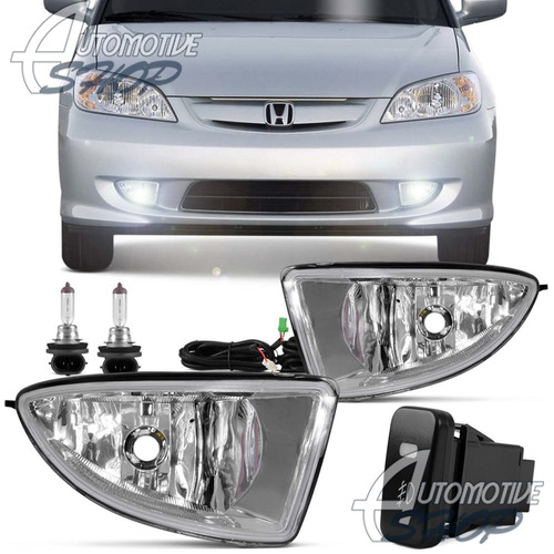 Automotive Shop Farol Aux/milha Honda Civic 04/06 Kit Comple