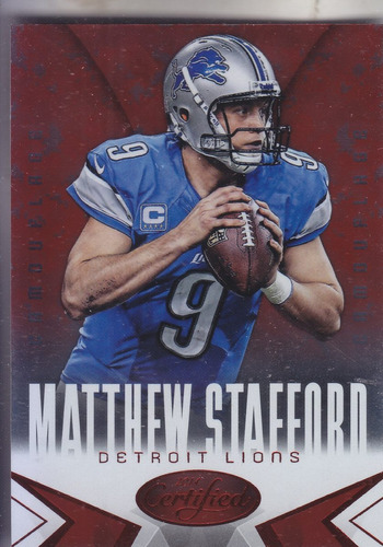 2014 Certified Red Camouflage Matthew Stafford Qb Lions