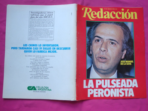 Revista Redaccion N° 180 1988 Jose Manuel De La Sota