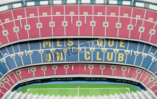Maqueta Estadio 3d Para Armar Con Luces Cancha Barcelona !!