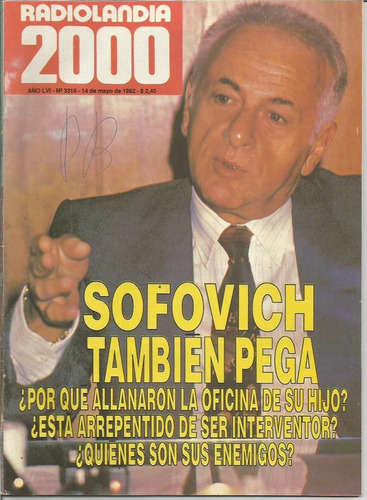 Radiolandia 2000 / Nª 3318 / 1992 / Sofovich / G Barreto
