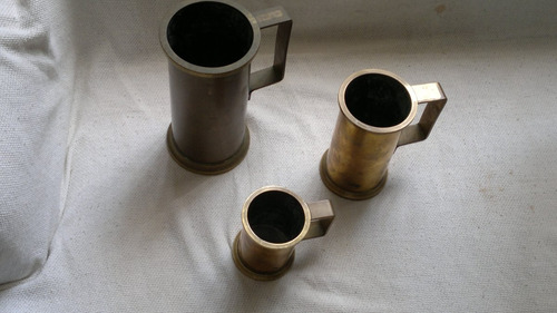 3 Antigos Medidores Em Latão Para A Ind. Cervejeira (Usado)