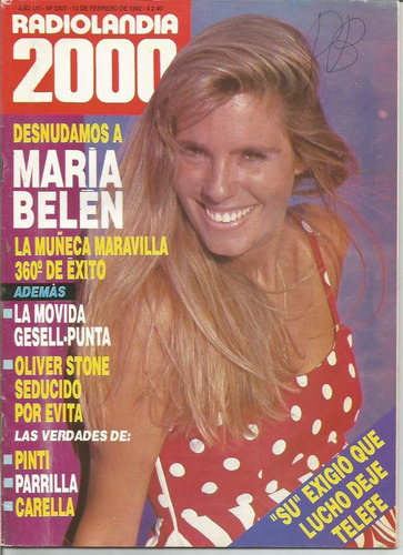 Radiolandia 2000 / Nª 3307 / 1992 / Maria Belen / E. Pinti