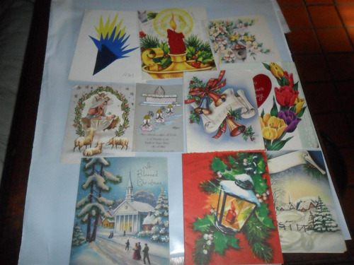 Antigua Tarjeta Postal Felpa Corazon Navidad Felicidades
