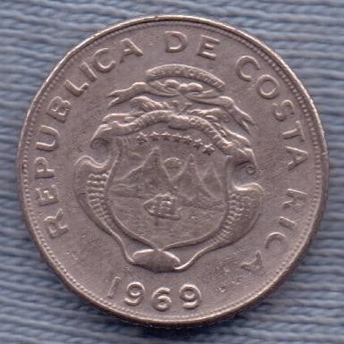 Costa Rica 5 Centimos 1969 * Escudo *