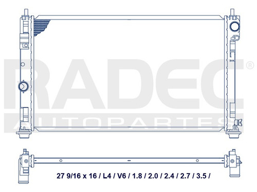 Radiador Dodge Caliber 2007-2010 L4 V6 1.8/2.0 Lts Autom