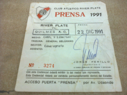 Pase De Prensa - River - Quilmes 1991