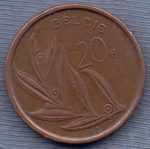 Belgica 20 Francs 1980 * Leyenda En Holandes * Baudouin I *