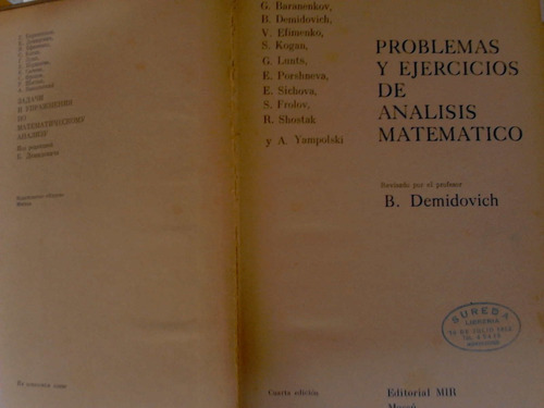 Problemas Y Ejercicios De Analisis Matematico- Demidovich