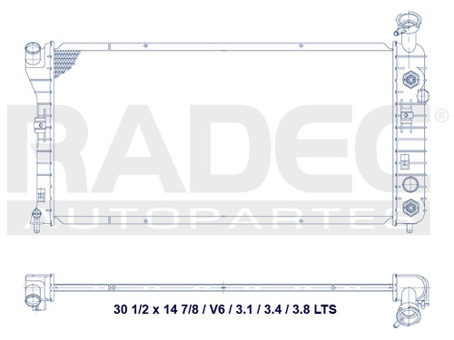 Radiador Chevrolet Montecarlo 2000-2006 V6 3.4/3.8 Lts Autom