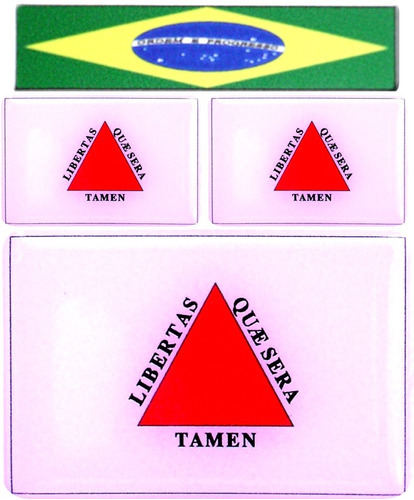 Kit 3 Bandeiras Minas Gerais -1x6x4+2x2,8x1,8cm+ Brasil