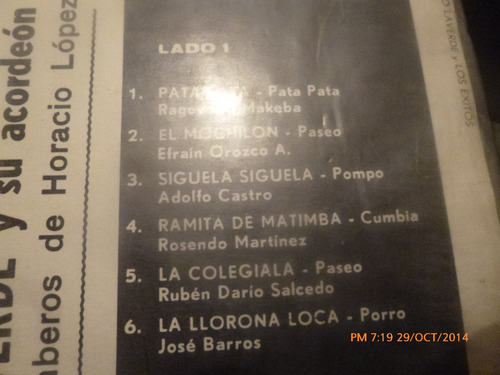 Vinilo Lp De Alberto Laverde Y Los Exitos (xx246 (Usado)