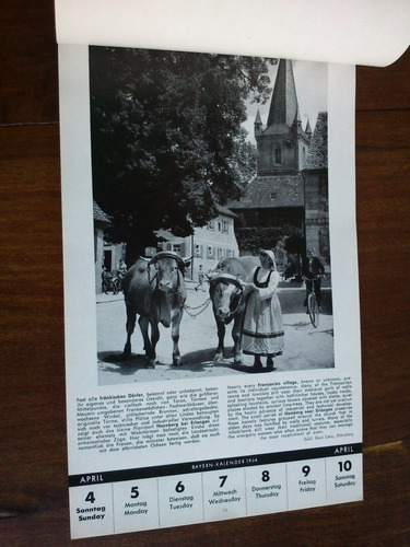 Antiguo Almanaque Fotográfico Alemán: Bayern - Kalender 1954