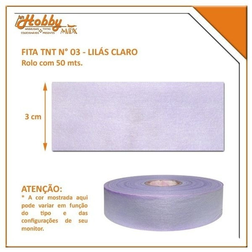 Fita Tnt Nº 3 - Lilás Claro - Rolo Com 50 Mts