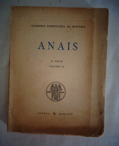 Livro Anais Academia Portuguesa Da História Vol 20 1971*