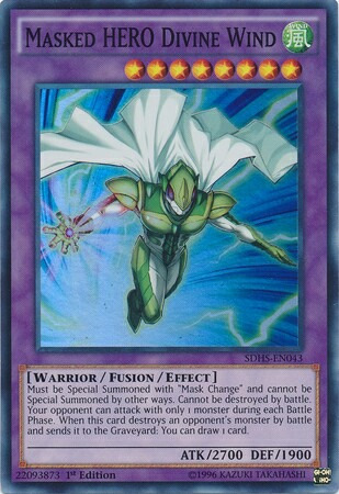 Masked Hero Héroe Enmascarado Divine Wind Super Raro Yugioh