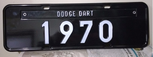 Placa Preta Decoração Dodge Dart 1970