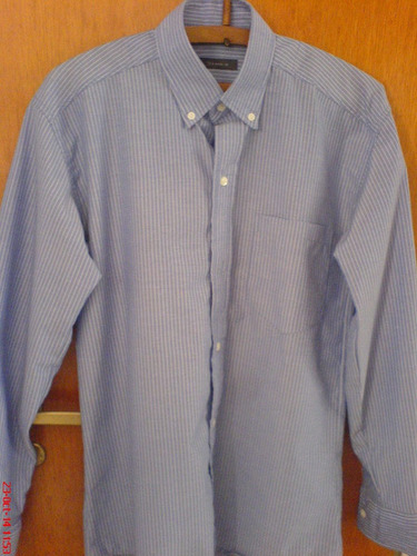 Camisa De Vestir Azul-celeste Danubio Con Rayas Talle Nº 38